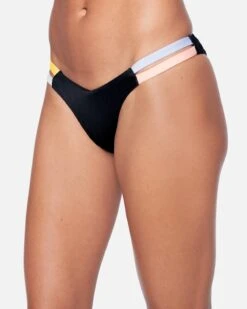 Colorblock V Front Cheeky Bikini Bottom 11 Colorblock V Front Cheeky Bikini Bottom -Hurley hb1083 black colorblock 4