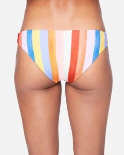 Retro Stripe Reversible Moderate Bikini Bottom -Hurley hb1092 multi retro strip 3