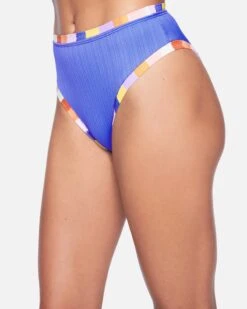Retro Block Moderate High Waist Bikini Bottom -Hurley hb1100 lagoon multi 4