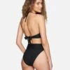 Baby Rib Moderate High Waist Bikini Bottom -Hurley hb1148 black 1