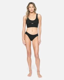 Hurley X Moore Aloha Max Solid Full Tab Side Bikini Bottom -Hurley hb1173 black 4