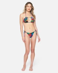 Nebula Cheeky Side Tie Bikini Bottom -Hurley hb1177 nebula red multi 4