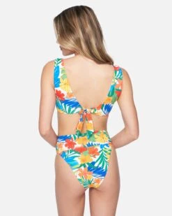 Beach Botanic Cheeky High Waist Bikini Bottom -Hurley hb1180 beach botanic multi 3