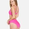 Terry Pop Moderate High Waist Bottom -Hurley hb1290 electric pink 1