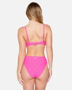 Terry Pop Moderate High Waist Bottom 9 Terry Pop Moderate High Waist Bottom -Hurley hb1290 electric pink 3