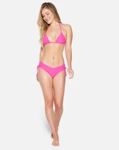 Terry Pop Cheeky Side Tie Bottom 10 Terry Pop Cheeky Side Tie Bottom -Hurley hb1291 electric pink 4