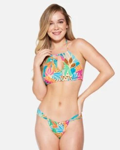 Bahia Front Slide Cheeky Bottom -Hurley hb1293 electric pink 2