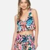 Floral Pop Knot Front Swing Tank -Hurley hc0109 floral pop black multi 1