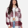 ESSENTIAL PLAID SHACKET -Hurley hf24c530 d burgundy 1 926461e7 8c39 433a 9482 44a199d2a386