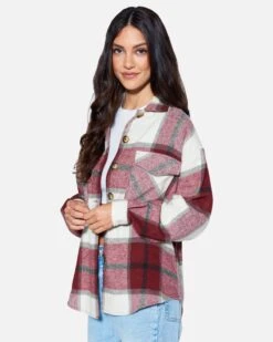 ESSENTIAL PLAID SHACKET -Hurley hf24c530 d burgundy 3 121c3c34 856f 40f3 82f6 98666e22b707