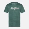 Essential Cedar Stripe Short Sleeve Graphic Tee -Hurley hfa23vmt 07674 deep mojito heather 1