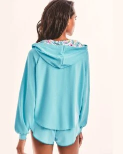 LSF X Hurley - Hawaiian Hibiscus Terry Zip Up Hoodie -Hurley hlsfc001 aqua 5