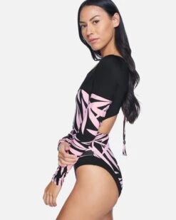 Max Mystic Leaves Long Sleeve Bodysuit -Hurley ho1046 wisteria leaves 3