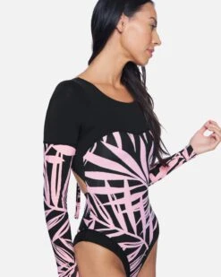 Max Mystic Leaves Long Sleeve Bodysuit -Hurley ho1046 wisteria leaves 4