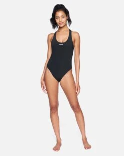 One And Only Solid Racerback Moderate One Piece 10 One And Only Solid Racerback Moderate One Piece -Hurley ho1067 black 4