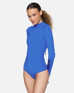 One And Only Solid Long Sleeve Retro Surf Suit 10 One And Only Solid Long Sleeve Retro Surf Suit -Hurley ho1068426 indigo 3