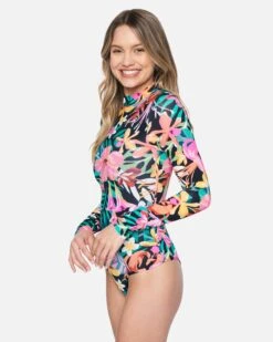 Floral Pop Retro Surf Suit -Hurley ho1081 floral pop black multi 4