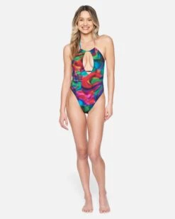 Nebula Cheeky One Piece 10 Nebula Cheeky One Piece -Hurley ho1082 nebula red multi 4