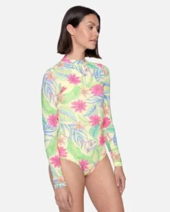 Bloom Wash Zip Back Cheeky Surfsuit 10 Bloom Wash Zip Back Cheeky Surfsuit -Hurley ho1118 natural print 4