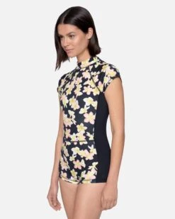 Max Plumeria Short Sleeve Surf Suit -Hurley ho1126 black 4