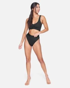 Pleated Midkini -Hurley ht1013 black 4