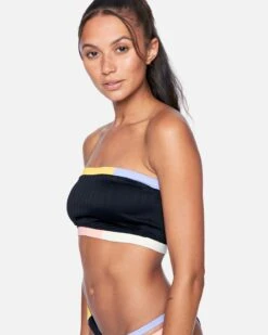 Colorblock Tube Bikini Top -Hurley ht1083 black colorblock 3