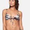 Hawaiiana Tie Front Bralette Bikini Top -Hurley ht1087 black floral 1 1ff0723c 60db 4069 9248 909def8e7c5c