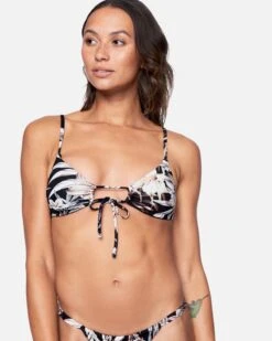 Hawaiiana Tie Front Bralette Bikini Top