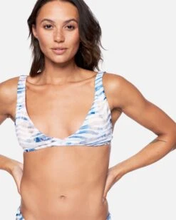 Zebra Color Wash Wrap Bikini Top