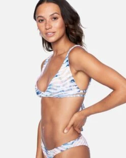 Zebra Color Wash Wrap Bikini Top -Hurley ht1101 multi zebra 3