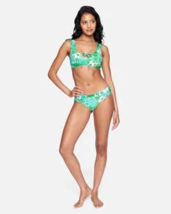 Wild Bloom Tie Front Bikini Top -Hurley ht1127 wild bloom mist 4