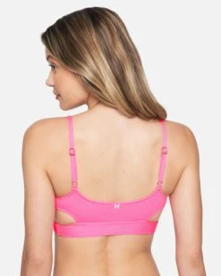 Texture Beach Bralette Bikini Top 9 Texture Beach Bralette Bikini Top -Hurley ht1155 pink guava 3