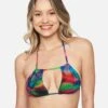 Nebula Rouched Tri Bikini Top -Hurley ht1172 nebula red multi 1