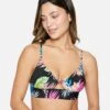 Hana Reversible Bralette -Hurley ht1227 black tiki multi 1