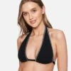 Coastal Soft Tie Halter -Hurley ht1229 black white 1