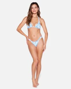 Daisy Me Rib Soft Tie Tri Top -Hurley ht1297 bluebell 4