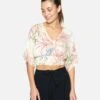 SUMMER PALM FLOUNCE TOP -Hurley hu003w3 cream multi 1