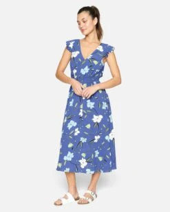 POPPY MIDI DRESS -Hurley hu008d3 dark blue 3