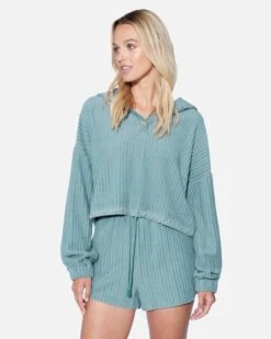 Trista Henley Hoodie -Hurley hu030f3 blue 1