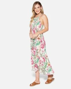 BOTANIC WONDER MIDI DRESS 9 BOTANIC WONDER MIDI DRESS -Hurley hu032d3 cream 3