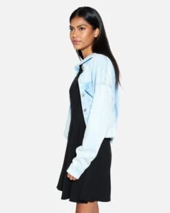 Sol Crop Overshirt -Hurley hu035w3 washed blue 3