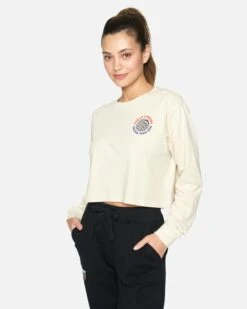 Nascar Team USA Crop Long Sleeve Tee 13 Nascar Team USA Crop Long Sleeve Tee -Hurley hu037k3 vintage white 3