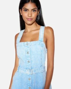 Finley Button Up Mini Dress -Hurley hu045d3 washed blue 4