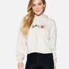 FLOWER TUBING CROPPED RAW HOODIE -Hurley hu052f3 white 1