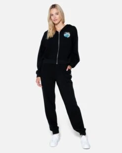 Protect The Sea Crop Zip Up Hoodie -Hurley hu056f3 black 4