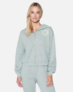 Hot Spot Crop Zip Up Hoodie