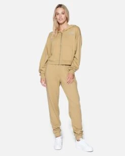 Playa Crop Zip Up Hoodie -Hurley hu058f3 tan 4