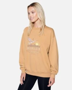 West Coast Boyfriend Crewneck -Hurley hu063f3 tan 3