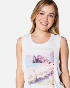 ON HOLIDAY DANY TANK -Hurley hu069k3 white 4