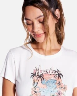 Flower Tubing Baby Tee -Hurley hu103k3 white 4